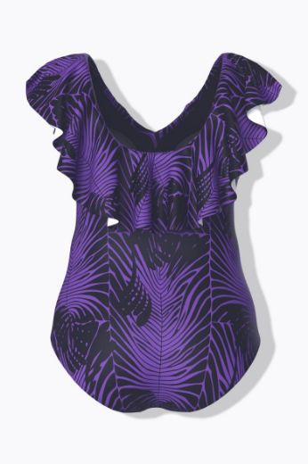 Moda za polnejše Kupaći kostim jednodijelni s volanom plus velikost, xxl, Ulla Popken in Johann Popken (JP1880)