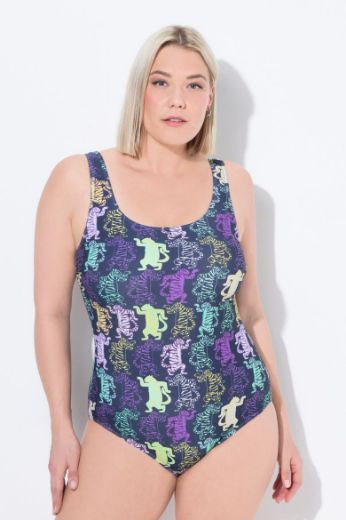 Moda za polnejše Kupaći kostim jednodijelni s motivom tigra plus velikost, xxl, Ulla Popken in Johann Popken (JP1880)