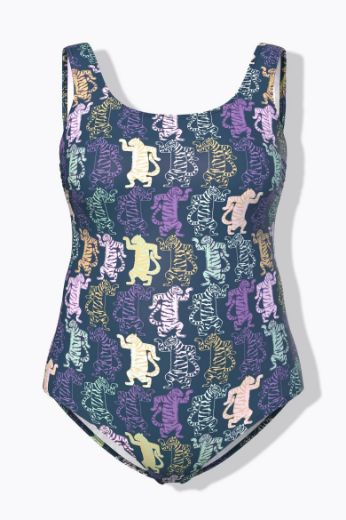 Moda za polnejše Kupaći kostim jednodijelni s motivom tigra plus velikost, xxl, Ulla Popken in Johann Popken (JP1880)