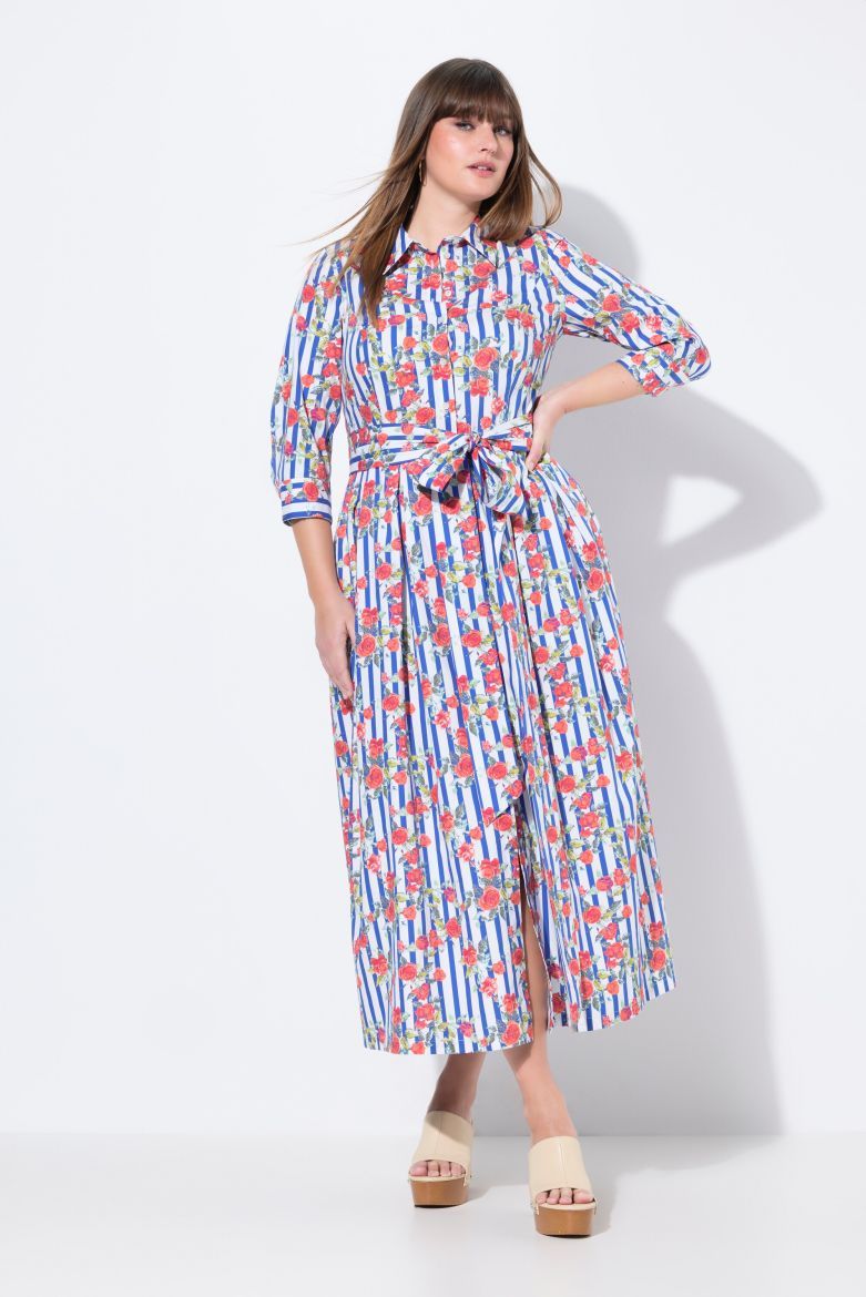 Moda za polnejše Haljina maxi 3/4 rukava plus velikost, xxl, Ulla Popken in Johann Popken (JP1880)