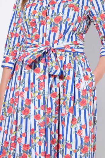 Moda za polnejše Haljina maxi 3/4 rukava plus velikost, xxl, Ulla Popken in Johann Popken (JP1880)