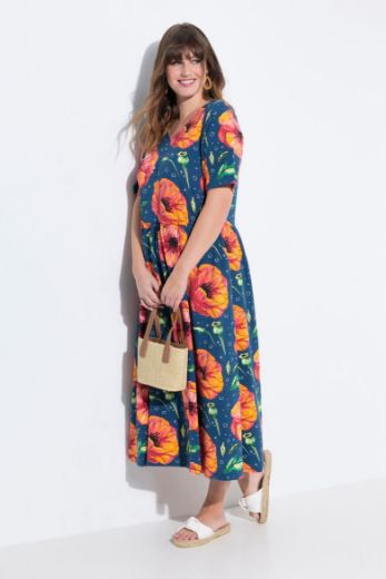 Moda za polnejše Haljina maxi kratkih rukava V ovratnika plus velikost, xxl, Ulla Popken in Johann Popken (JP1880)