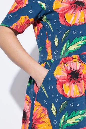 Moda za polnejše Haljina maxi kratkih rukava V ovratnika plus velikost, xxl, Ulla Popken in Johann Popken (JP1880)