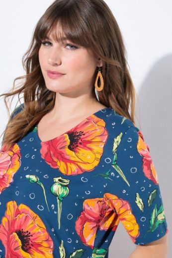 Moda za polnejše Haljina maxi kratkih rukava V ovratnika plus velikost, xxl, Ulla Popken in Johann Popken (JP1880)