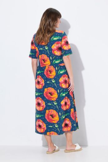 Moda za polnejše Haljina maxi kratkih rukava V ovratnika plus velikost, xxl, Ulla Popken in Johann Popken (JP1880)