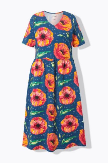 Moda za polnejše Haljina maxi kratkih rukava V ovratnika plus velikost, xxl, Ulla Popken in Johann Popken (JP1880)