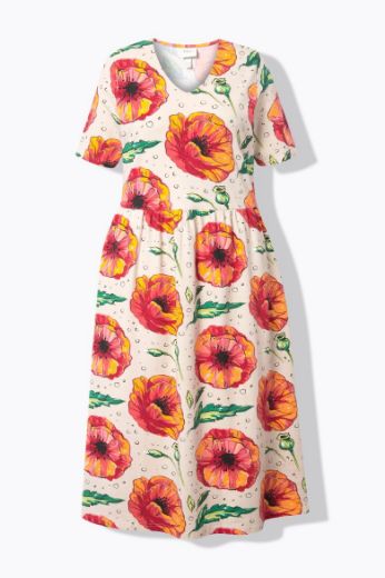 Moda za polnejše Haljina maxi kratkih rukava V ovratnika plus velikost, xxl, Ulla Popken in Johann Popken (JP1880)