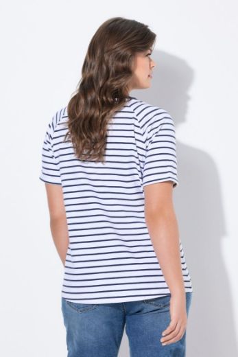 Moda za polnejše Majica sa v izrezom prugasta sa printom plus velikost, xxl, Ulla Popken in Johann Popken (JP1880)