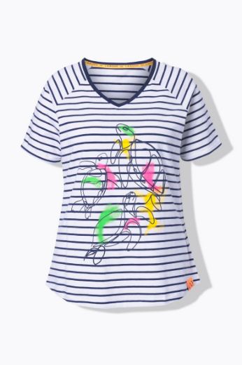Moda za polnejše Majica sa v izrezom prugasta sa printom plus velikost, xxl, Ulla Popken in Johann Popken (JP1880)