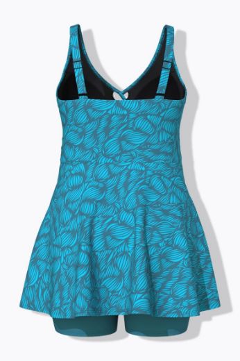 Moda za polnejše Kupaći kostim haljina motiv lišća plus velikost, xxl, Ulla Popken in Johann Popken (JP1880)