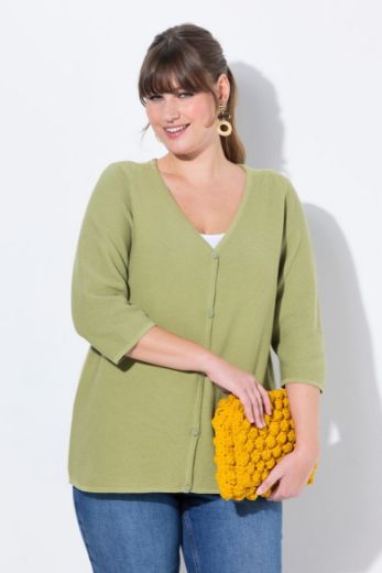 Moda za polnejše Kardigan s 3/4 rukavima plus velikost, xxl, Ulla Popken in Johann Popken (JP1880)