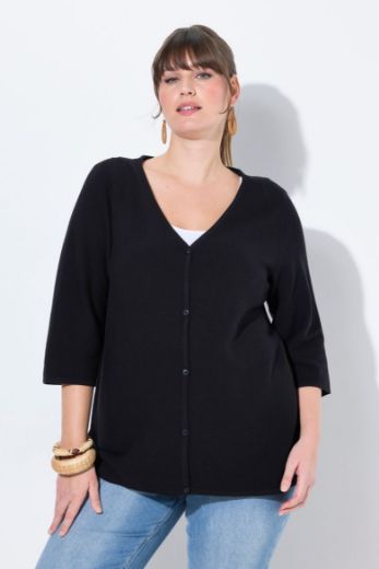 Moda za polnejše Kardigan s 3/4 rukavima plus velikost, xxl, Ulla Popken in Johann Popken (JP1880)