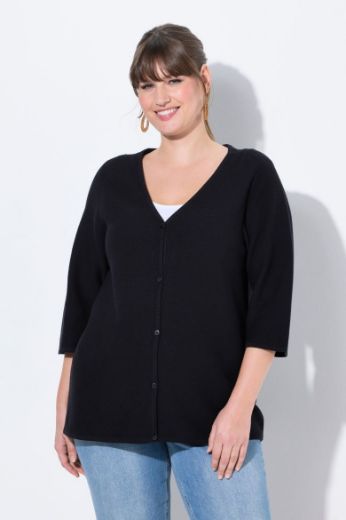 Moda za polnejše Kardigan s 3/4 rukavima plus velikost, xxl, Ulla Popken in Johann Popken (JP1880)