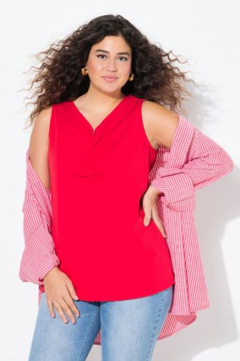 Moda za polnejše Top s naborima na prednjoj strani plus velikost, xxl, Ulla Popken in Johann Popken (JP1880)