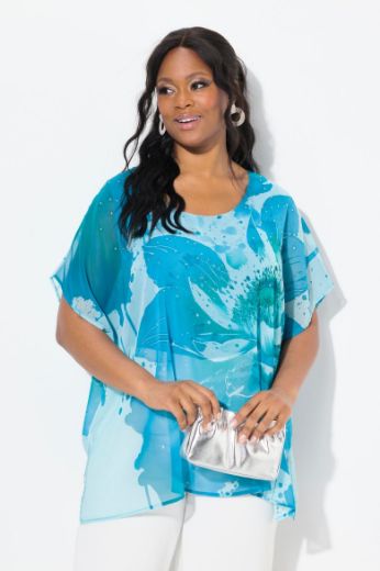 Moda za polnejše Bluza elegantna cvjetnog printa i ukrasnim dodacima plus velikost, xxl, Ulla Popken in Johann Popken (JP1880)