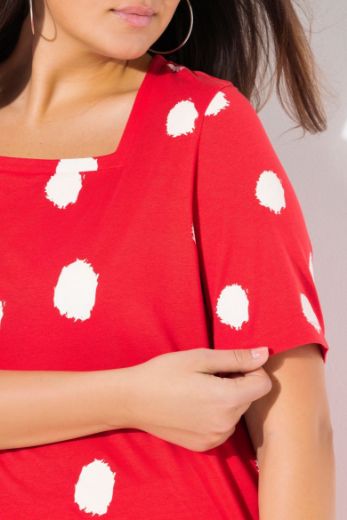 Moda za polnejše Majica A kroja s printom točki plus velikost, xxl, Ulla Popken in Johann Popken (JP1880)