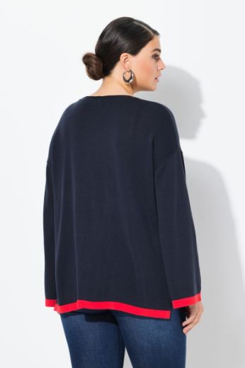 Moda za polnejše Pulover V izreza plus velikost, xxl, Ulla Popken in Johann Popken (JP1880)