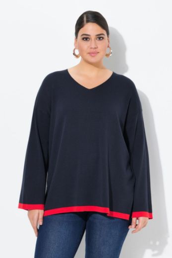 Moda za polnejše Pulover V izreza plus velikost, xxl, Ulla Popken in Johann Popken (JP1880)