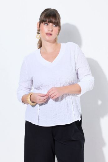 Moda za polnejše Bluza dugih rukava V ovratnika plus velikost, xxl, Ulla Popken in Johann Popken (JP1880)