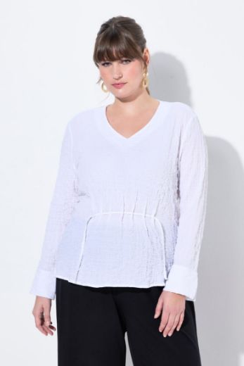 Moda za polnejše Bluza dugih rukava V ovratnika plus velikost, xxl, Ulla Popken in Johann Popken (JP1880)