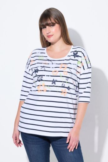 Moda za polnejše Majica 3/4 rukava okruglog ovratnika plus velikost, xxl, Ulla Popken in Johann Popken (JP1880)