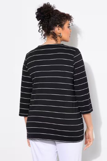 Moda za polnejše Majica 3/4 rukava V ovratnika plus velikost, xxl, Ulla Popken in Johann Popken (JP1880)
