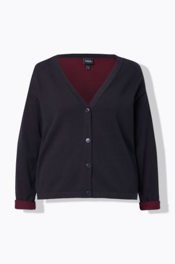 Moda za polnejše Kardigan na kopčanje V ovratnika plus velikost, xxl, Ulla Popken in Johann Popken (JP1880)