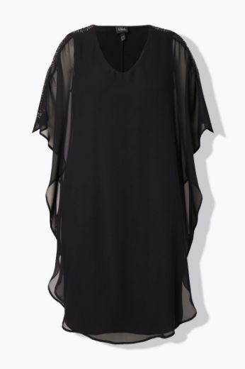 Moda za polnejše Haljina elegantna  s dekorativnim ukrasima na ramenima plus velikost, xxl, Ulla Popken in Johann Popken (JP1880)