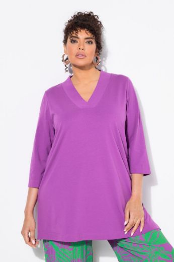 Moda za polnejše Majica duži model V ovratnika plus velikost, xxl, Ulla Popken in Johann Popken (JP1880)