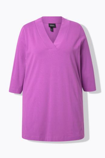 Moda za polnejše Majica duži model V ovratnika plus velikost, xxl, Ulla Popken in Johann Popken (JP1880)