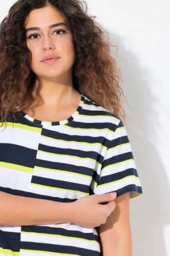 Moda za polnejše Majica na pruge kratkih rukava plus velikost, xxl, Ulla Popken in Johann Popken (JP1880)