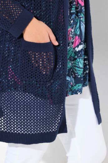Moda za polnejše Kardigan mrežasti bez kopčanja plus velikost, xxl, Ulla Popken in Johann Popken (JP1880)