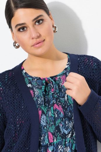 Moda za polnejše Kardigan mrežasti bez kopčanja plus velikost, xxl, Ulla Popken in Johann Popken (JP1880)