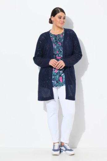 Moda za polnejše Kardigan mrežasti bez kopčanja plus velikost, xxl, Ulla Popken in Johann Popken (JP1880)