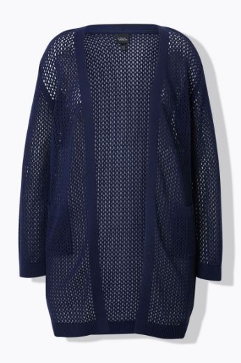 Moda za polnejše Kardigan mrežasti bez kopčanja plus velikost, xxl, Ulla Popken in Johann Popken (JP1880)