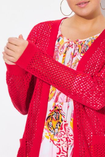 Moda za polnejše Kardigan mrežasti bez kopčanja plus velikost, xxl, Ulla Popken in Johann Popken (JP1880)