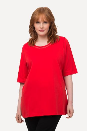 Moda za polnejše Majica s ukrasima na ovratniku plus velikost, xxl, Ulla Popken in Johann Popken (JP1880)