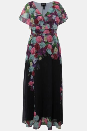 Moda za polnejše Haljina maxi V ovratnika plus velikost, xxl, Ulla Popken in Johann Popken (JP1880)