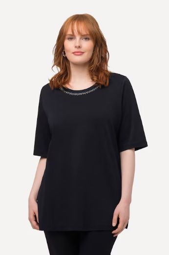 Moda za polnejše Majica s ukrasima na ovratniku plus velikost, xxl, Ulla Popken in Johann Popken (JP1880)