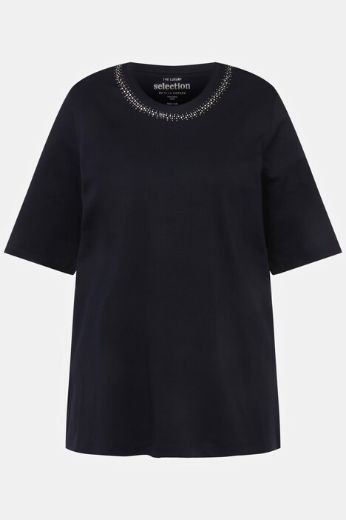 Moda za polnejše Majica s ukrasima na ovratniku plus velikost, xxl, Ulla Popken in Johann Popken (JP1880)