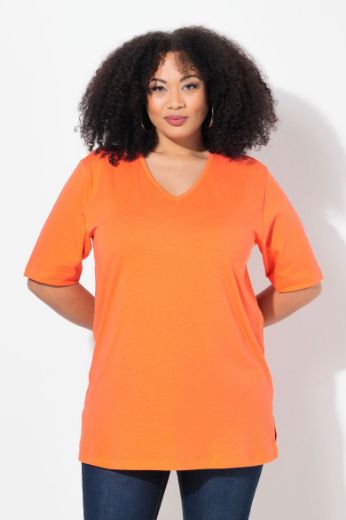 Moda za polnejše Majica V izrez Basic plus velikost, xxl, Ulla Popken in Johann Popken (JP1880)