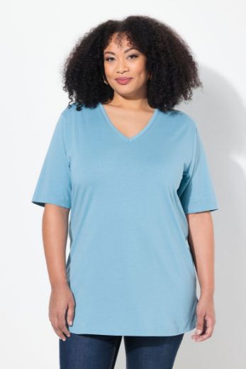 Moda za polnejše Majica V izrez Basic plus velikost, xxl, Ulla Popken in Johann Popken (JP1880)