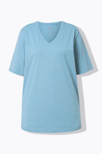 Moda za polnejše Majica V izrez Basic plus velikost, xxl, Ulla Popken in Johann Popken (JP1880)