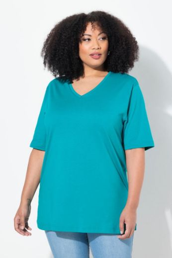 Moda za polnejše Majica V izrez Basic plus velikost, xxl, Ulla Popken in Johann Popken (JP1880)