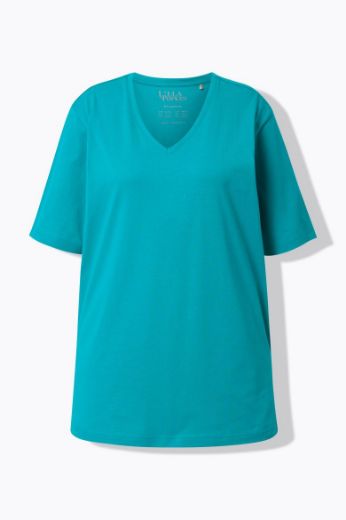 Moda za polnejše Majica V izrez Basic plus velikost, xxl, Ulla Popken in Johann Popken (JP1880)