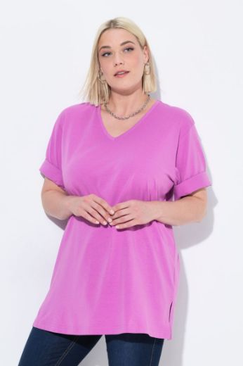 Moda za polnejše Majica V izrez Basic plus velikost, xxl, Ulla Popken in Johann Popken (JP1880)
