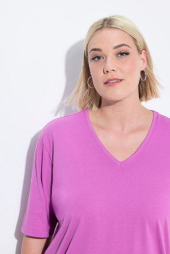Moda za polnejše Majica V izrez Basic plus velikost, xxl, Ulla Popken in Johann Popken (JP1880)