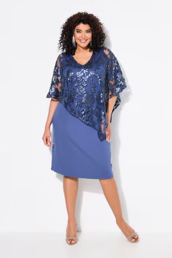 Moda za polnejše Haljina elegantna s čipkom plus velikost, xxl, Ulla Popken in Johann Popken (JP1880)