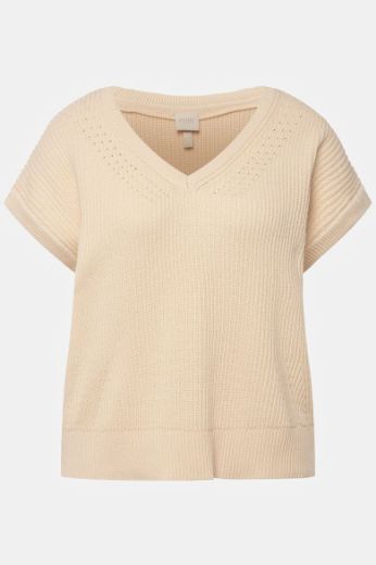 Moda za polnejše Pulover kratkih rukava V ovratnika plus velikost, xxl, Ulla Popken in Johann Popken (JP1880)