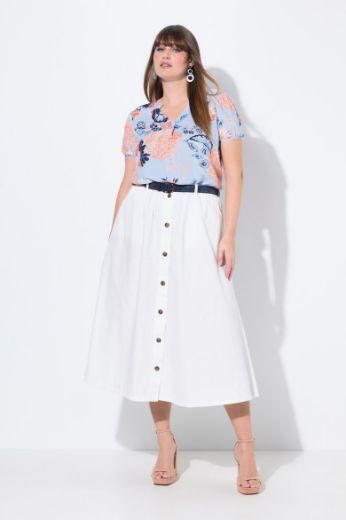 Moda za polnejše Suknja traper duži model na kopčanje plus velikost, xxl, Ulla Popken in Johann Popken (JP1880)